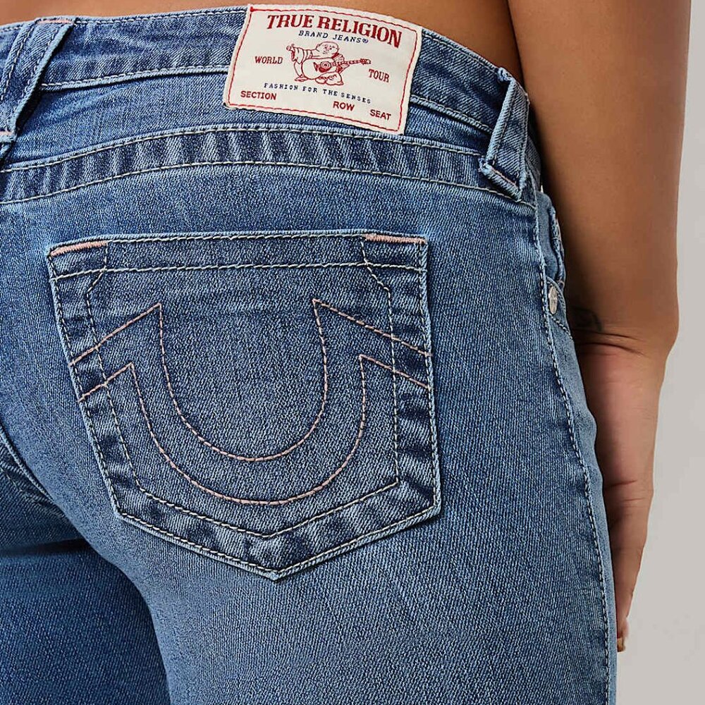 NWT!! TRUE RELIGION Joey Ultra Low Rise Flare Jeans Tag 30 Measured 34x33
